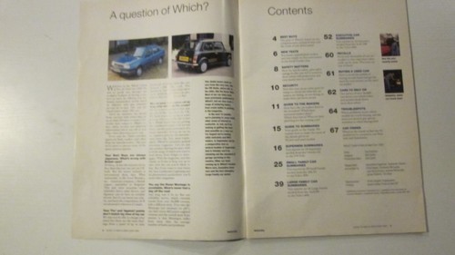 October 1993, WHICH? CAR MAGAZINE, Peugeot 205, Citroen ZX, Audi 80, Saab 900. - Picture 2 of 20
