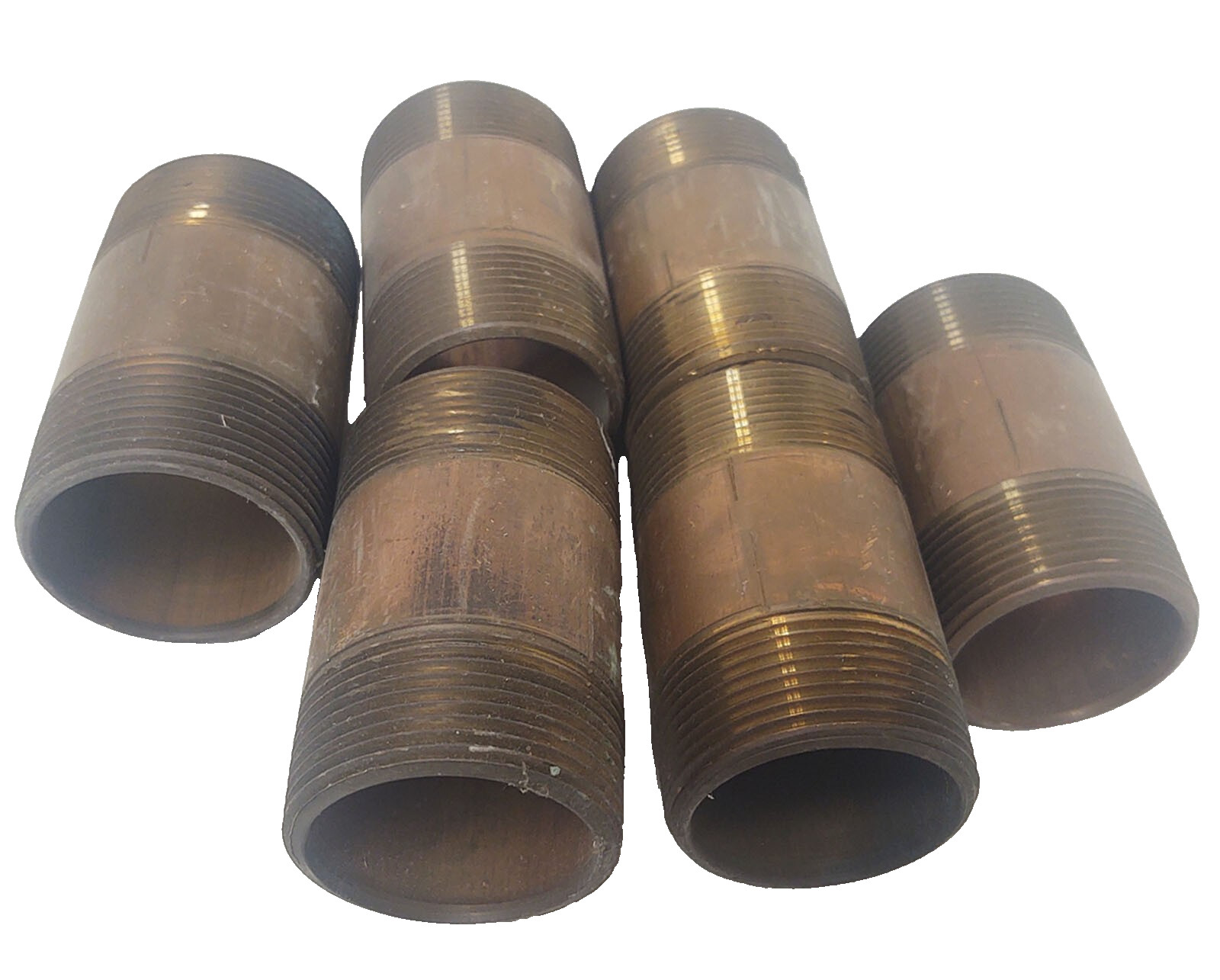 ๐ฅ(QTY 6) Brass 1-1/2" x 3" Brass Pipe Nipple NPT