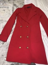 Pretty Little Thing Red Millitary Dress Size 10 Worn Once