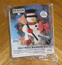 Design Works Felt Wall Hanging Kit 18" x 16" - Snowman Raccoon Squirrel