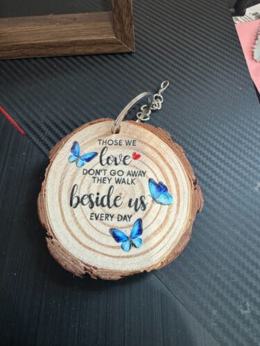 Double Sided Memorial Rotating Floating Picture Frame 4"x6" Butterfly Pendant - Picture 4 of 8