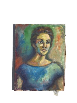 Barbara Yeterian American Expressionism oil canvas portrait 24/18 Painting