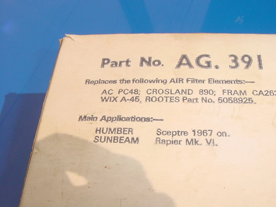 Filtro de aire Humber Scepter 1967 NOS GUD en Sunbeam Rapier MKVI Foto 2 de 2