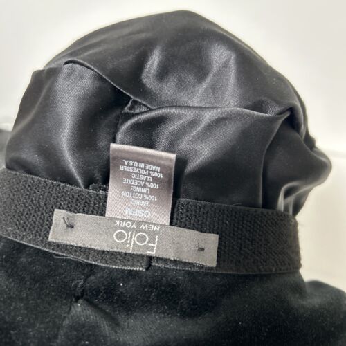 Sombrero Bucket Negro Terciopelo/Velour Talla Única Se Adapta a la Más Clásica Años 60 Estilo Folio NY - Imagen 4 de 6