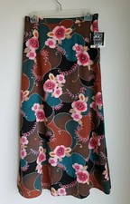 NWT New Sag Harbor Womens Multicolor Floral Midi A-line Polyester Skirt Size 8