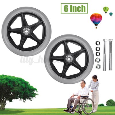 2× Ersatzteile 6''x1 '' Vorderrad hinten für Kardinal Rollator Walker C46 D J4I0