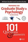 Preparing for Graduate Study in Psychology: 101 Questions and Answers by Caroline Burke, William Buskist (Paperback, 2006)