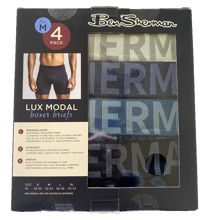 Ben Sherman (4-PACK) Boxer Briefs Mens Lux Modal Stretch - M