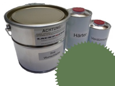 1,75 Liter Set 2K Autolack RAL 6011 Resedagrün Glanz kein Klarlack Lackpoint !