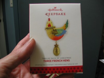 2013 Hallmark Keepsake Ornament Three French Hens Twelve Days of Christmas #3