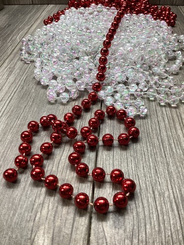 Red White Crafting Christmas Bead Lot Valentines Day Hearts Love Holidays 2lbs - Picture 14 of 16