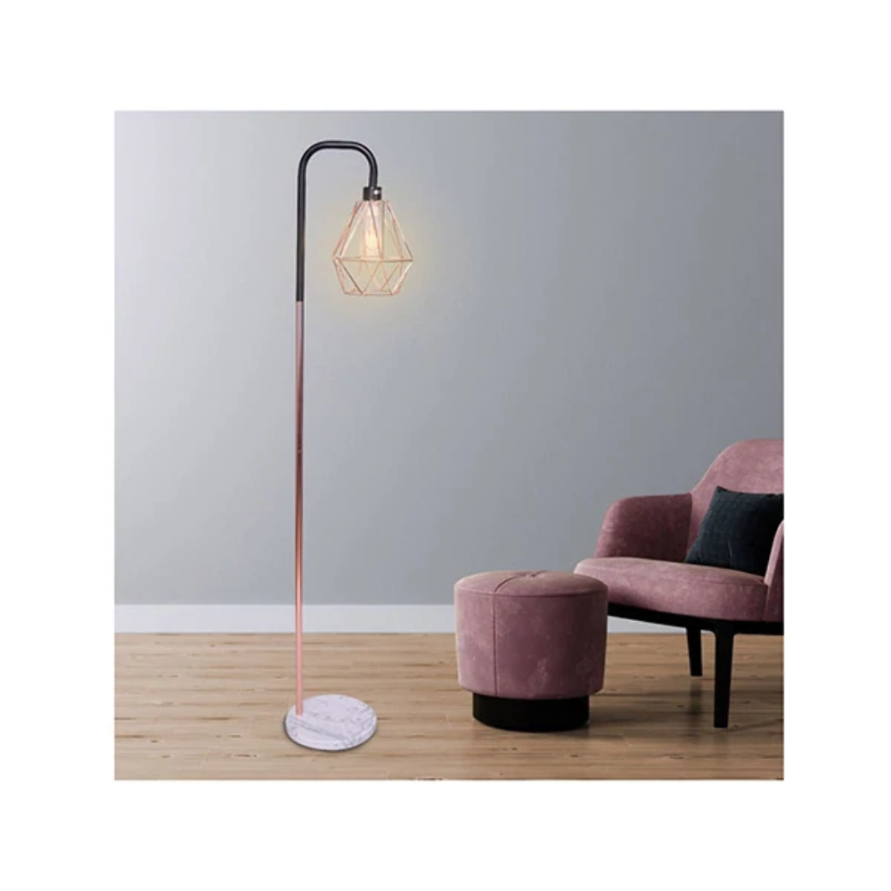 Rose Gold Floor Lamp With Geometric Shade eBay