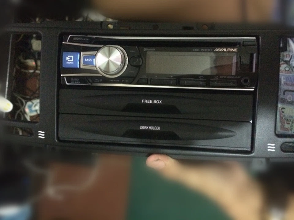 Double Din Dash Radio Installation Pocket Cup Holder Storage Box Car Accessories Foto 3 de 4