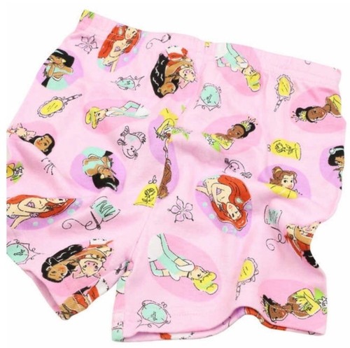 Disney Princess Girls Cotton Sleepwear 4 Piece Pajama Set GREEN/PINK - Size 6 - Picture 4 of 7