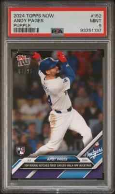 Andyページ 2024 TOPPS NOW Andy Pages Purple PSA 9 /25 | eBay
