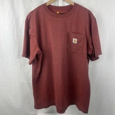 Carhartt Original Fit Mid Weight Short Sleeve Pocket T Shirt XL Burgundy