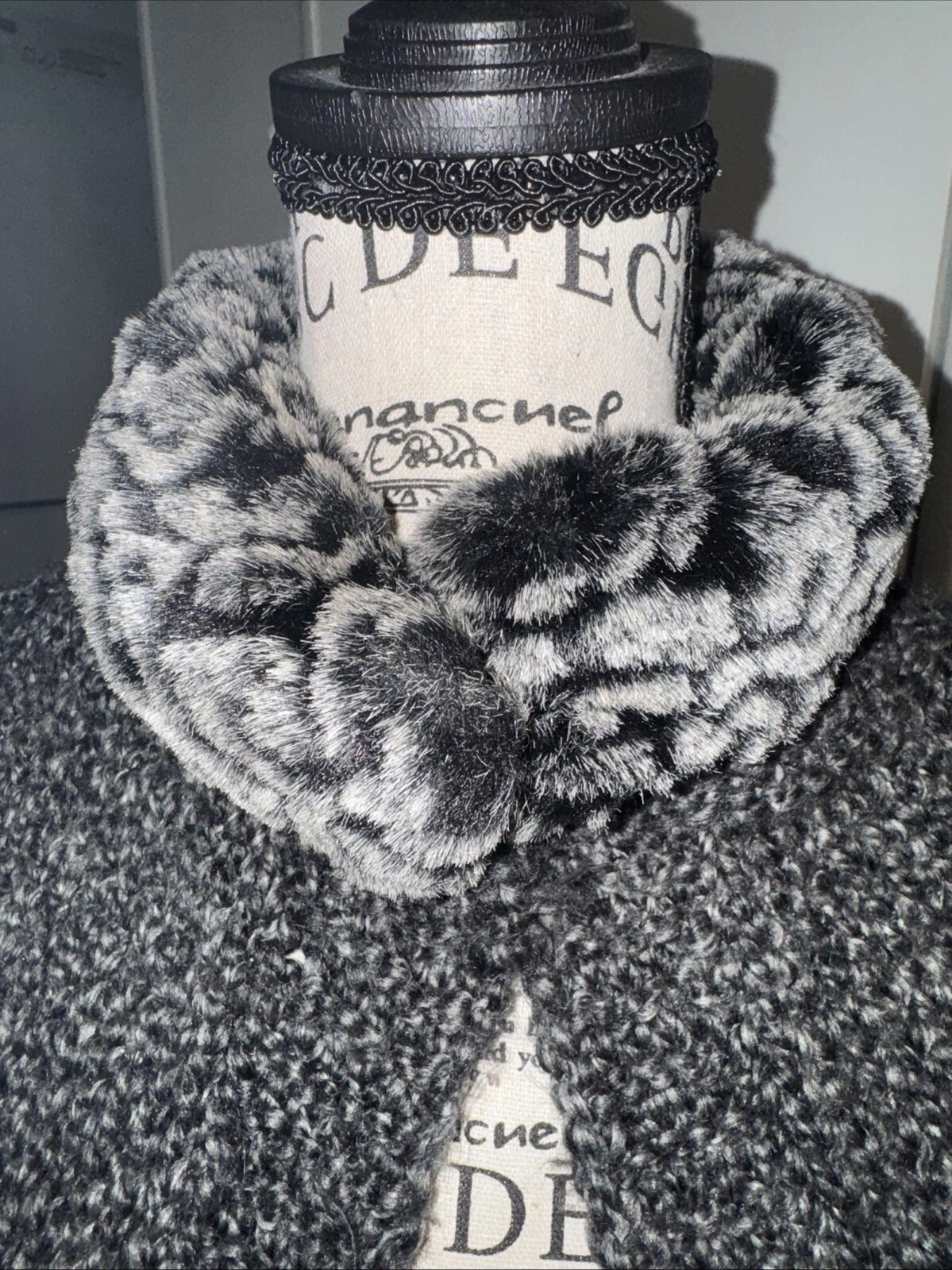 Hand Knitted Poncho Cape Color Gray tones Size Small/Medium
