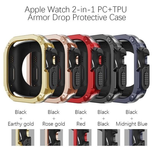 Armor Bumper Cover for Apple Watch Ultra2 9 8 7 6 5 2in1 PC + TPU Mod Frame Case - Zdjęcie 2 z 31