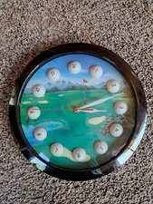 Wall Clock Golfer Golfing Par Course Golf Ball Numbers Shontek Works 11"
