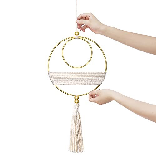 2 Pcs Macrame Wall Hanging Boho Decor Cute Home Wall Art Christmas Small Ivory - Picture 5 of 6