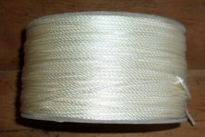3/32" x 1000' Spool of White Solid Braid Polyester Cord / Line / Twine / String