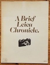 Brief Leica Camera Chronicle Leitz Germany circa 1974