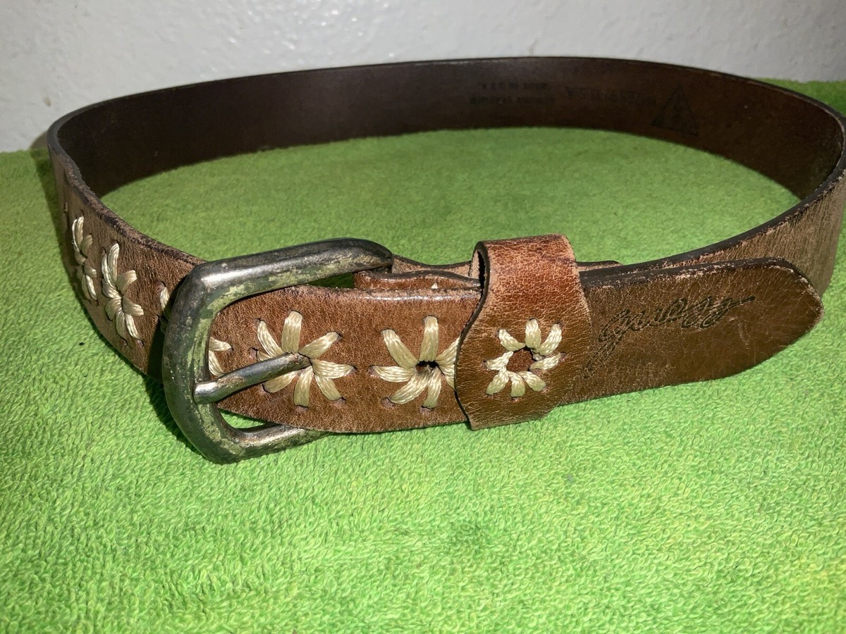 Vintage Guess USA Leather Brown Belt Boho Hippie Small | eBay display picture 2