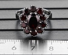 Red Garnet ring 925 Sterling Silver ring engagement ring Oval cut ring for women