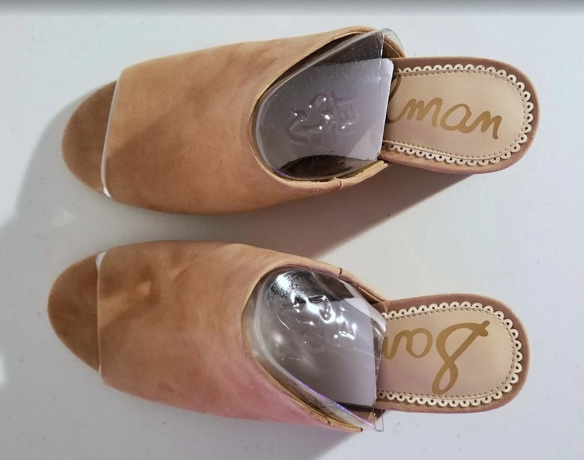 NIB Sam Edelman Women s Rheta Wedge Sandal Golden Caramel Suede 8 Medium US