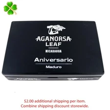 Aganorsa Leaf Aniversario Gran Robusto Maduro Wood Cigar Box 9.25" x 6" x 1.75"
