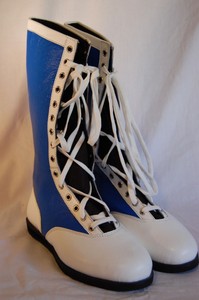 blue wrestling boots