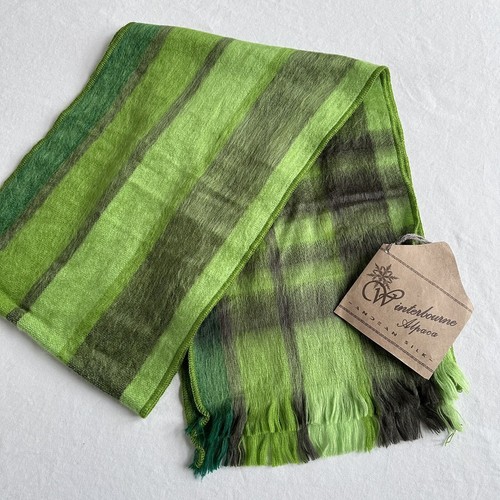 NEW Alpaca Wool Scarves - Plaid Brushed Finish Authentic Ecuadorian Craft