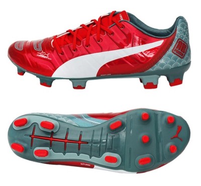 Puma Men Evo Power 1 2 Graphic Fg Cleats Red Soccer Shoes Boot Spike 01 Ebay