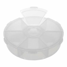 6-Compartment Clear Organizer Box - Securely Store Small Supplies - 4.3" x 1.2"