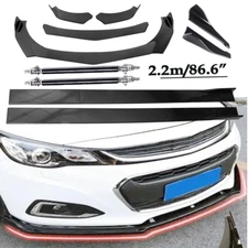 Front Bumper Lip Splitter Spoiler Rear Lip Strut Rods For 08-2012 Malibu Carbon