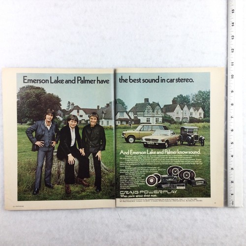Emerson Lake & Palmer ELP 70s Vintage PRINT AD 2-Page Craig Powerplay Car Stereo - Picture 6 of 6