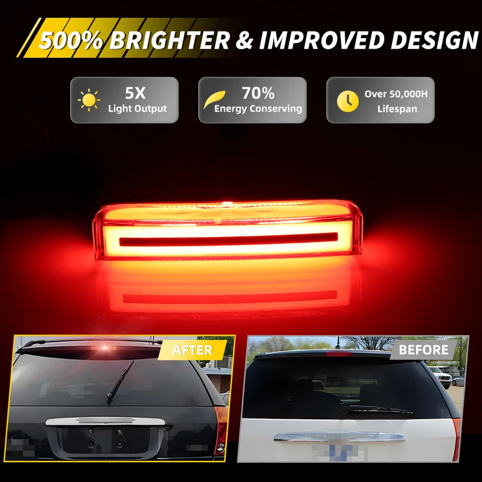 Tercera luz de freno LED central trasera lente roja para Chrysler Pacifica 2007-2008 Foto 2 de 4