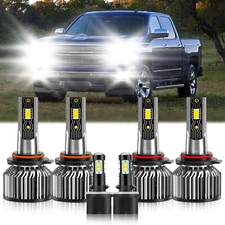 LED Headlight Bulb + Fog Light Kit 6500K For Chevrolet Silverado 1500 1999-2002