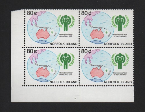 NORFOLK ISLAND 1979 INT YEAR OF THE CHILD (SG229) CORNER BLOCK OF 4 *MNH*  - Picture 1 of 2