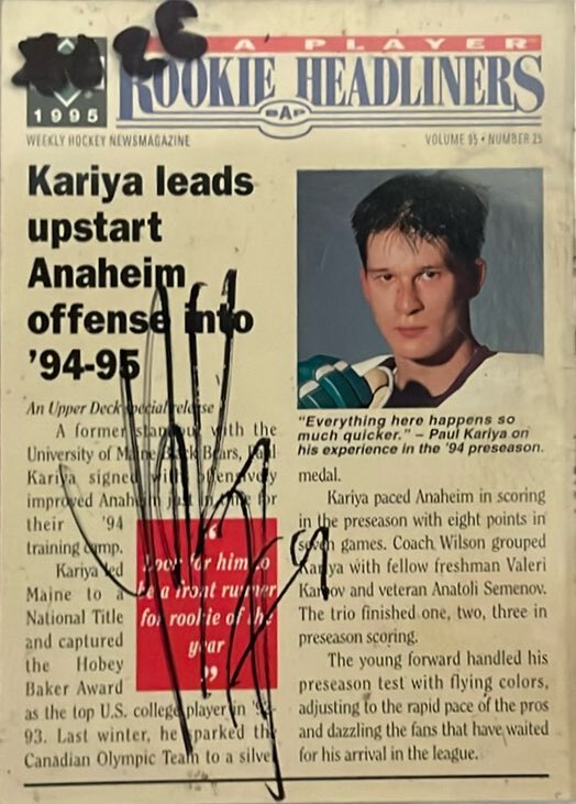 1994 Upper Deck Be a Player #R151 Paul Kariya Signed!!!!