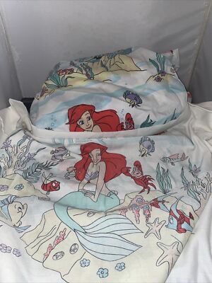 VTG DISNEY THE LITTLE MERMAID-Ariel Twin Size Fitted Sheet Pillow