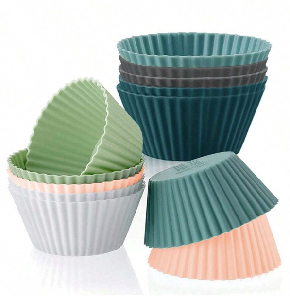 12pcs 2.76inch Silicone Muffin Cup Mold Reusable Cupcake Liners Kitchen Items