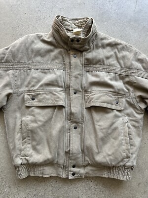 Vintage Weekends Expedition Beige Cotton Quilted Bomber / Field