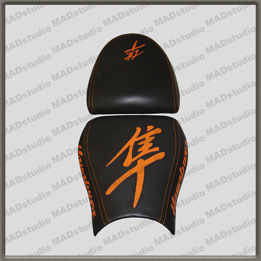 CUSTOM (black+orange) Design Seat Cover Suzuki GSX1300R Hayabusa