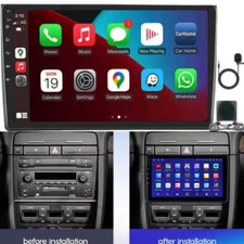 For Audi A4 2000-09 9"QLED Android Car Stereo Radio CarPlay GPS Wifi SWC+Camera