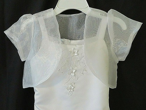 Peachy Kids Special Occasion Dress & Sheer Shrug Solid White Size 10 #12633 - Picture 2 of 8