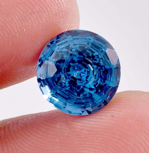 11 x 11 MM Natural 6.70 Ct Ocean Blue Mozambique Tourmaline Gemstone Certified - Picture 2 of 6