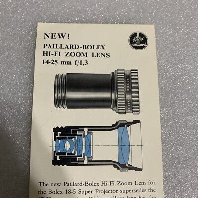 Objectif De Projecteur Paillard Bolex Hi-Fi 1:1.3 F=14-25mm - Bon état