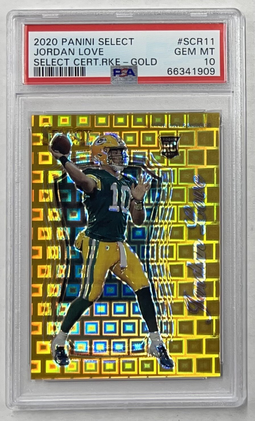 Jordan Love Panini Select Certified Rookies #SCR11 Gold