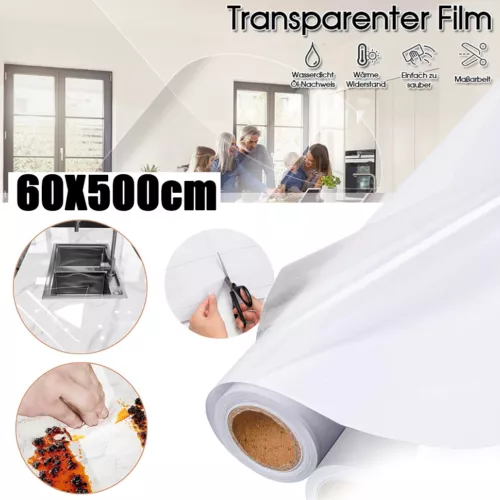 Transparent Klebefolie Selbstklebende Folie 5M Wandschutzfolie Durchsichtige DHL - Bild 1 von 15